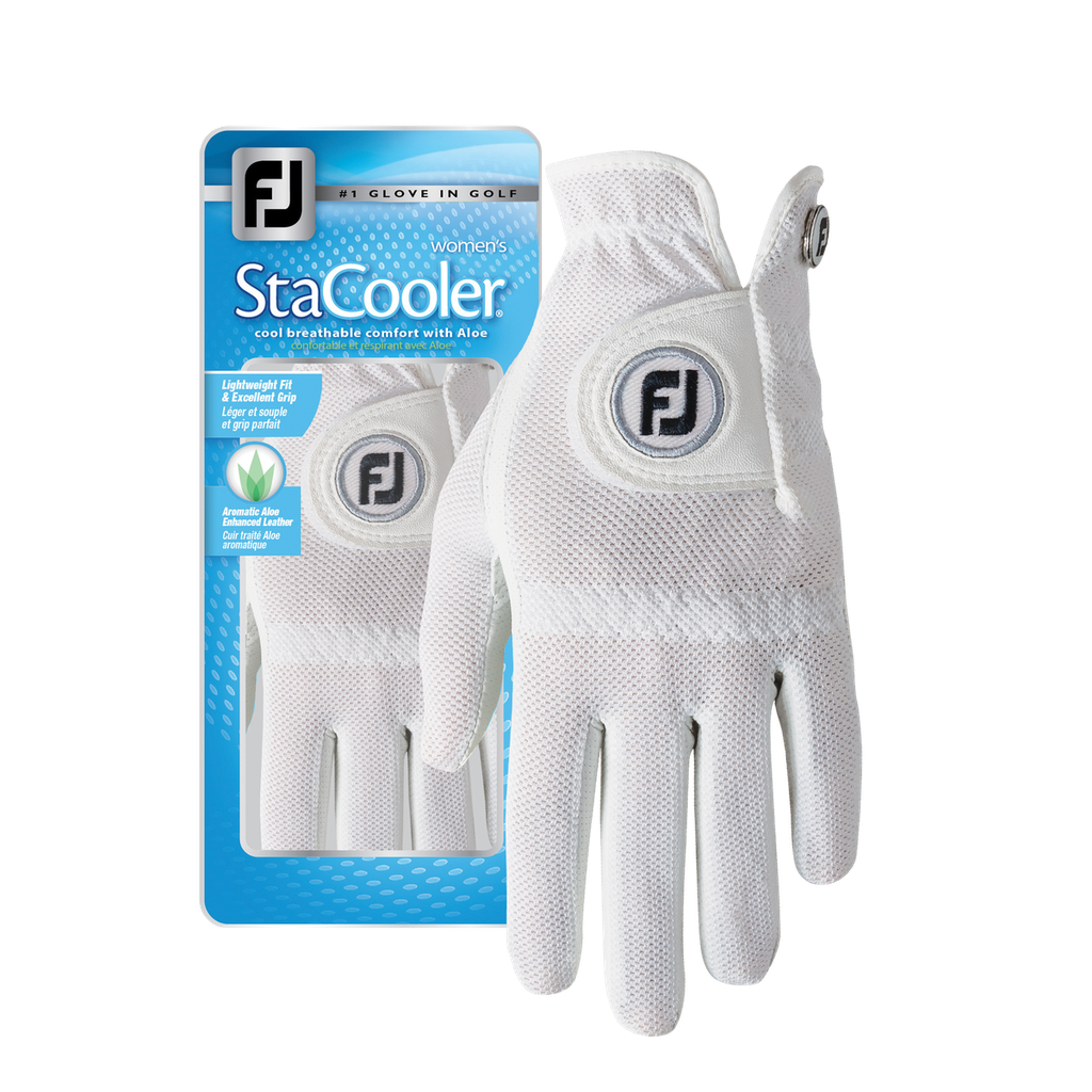 [67109E-S] Footjoy Women's Golf Gloves | Sta Cooler (White, S)