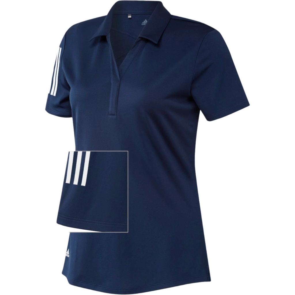 Adidas Womens Golf Shirt | 3 Stripe Club Polo