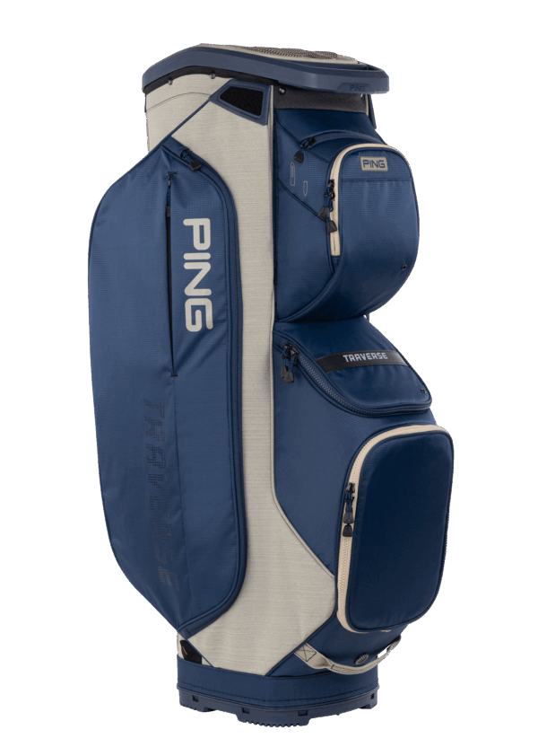 [4T244-B-NHS] Ping Golf Bags | Traverse 244 Cart | Navy Heather Sand