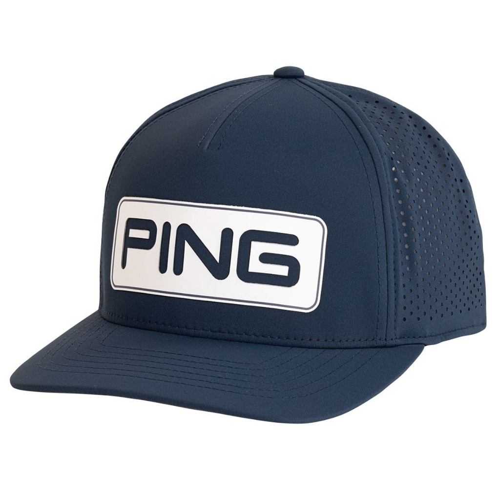 [7VHE-A-N] Ping Golf Cap | Tour Vented Delta | Navy/White