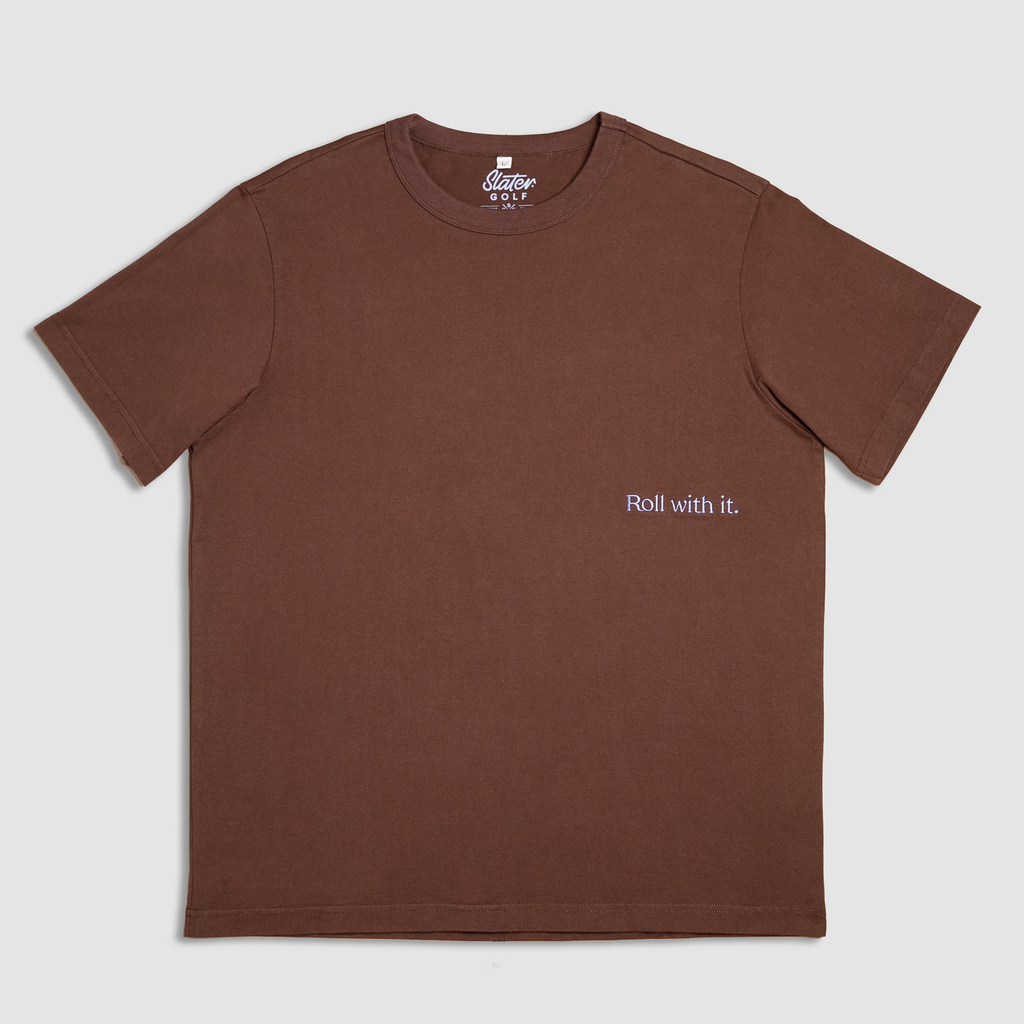 [51219739] Slater Golf Men`s T-Shirt | Lifestyle | Roll With It | Dark Brown (S)