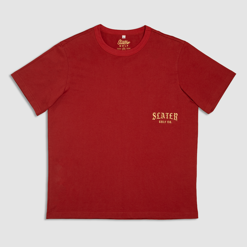 [62219739] Slater Golf Men`s T-Shirt | Lifestyle | Slater Swing | Ruby Red (S)