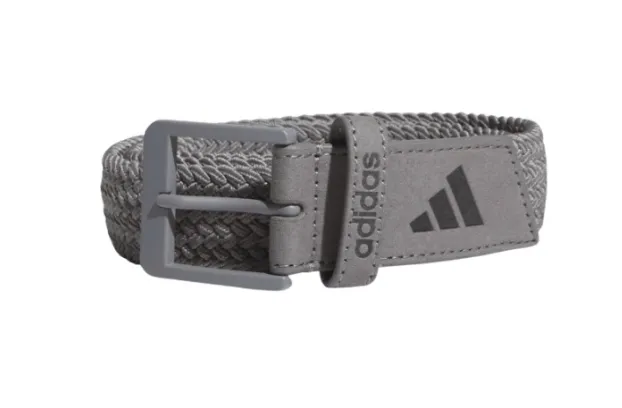 [JZ2904LXL] Adidas Mens Golf Belt | Performance Braided Stretch | Grey-Black (L/XL)
