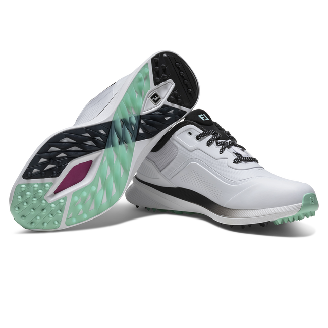 Footjoy Mens Golf Shoes | Pro SL | White-Black-Teal
