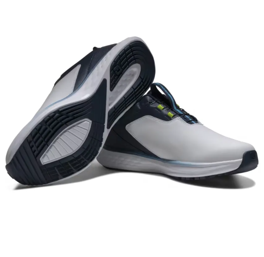 [HOS-1486] Footjoy Mens Golf Shoes | Pulse Boa | White-Navy-Blue (UK6)
