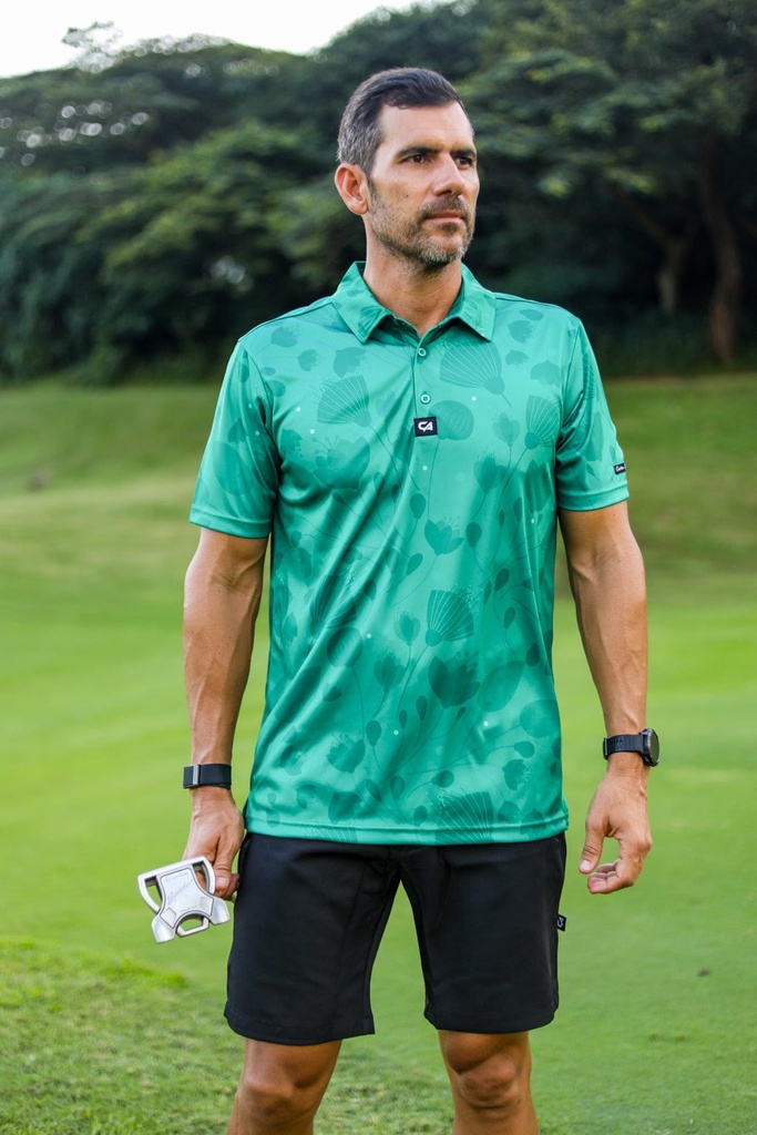 Custom Apparel Mens Funky Golf Shirt | Floating Greens
