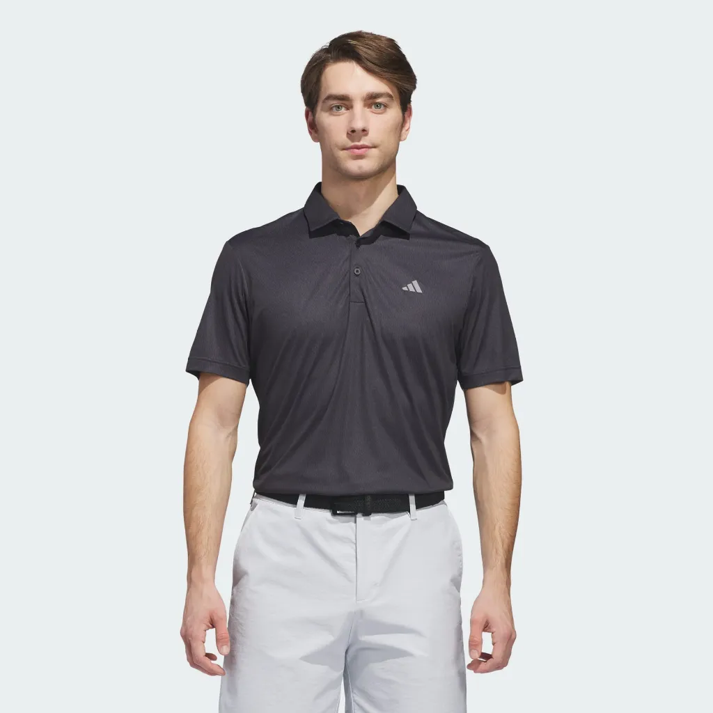 [KR9523S] Adidas Mens Golf Shirt | Ultimate 365 Feather Print Polo | Black (S)