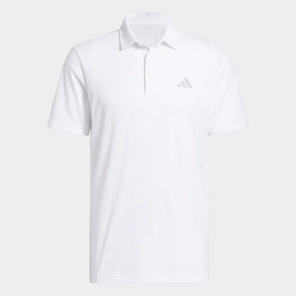[KE7712S] Adidas Mens Golf Shirt | Ultimate365 Textured Jacquard | White (S)