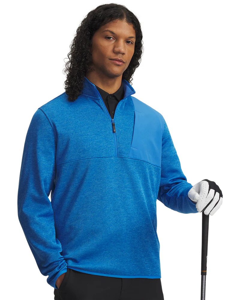 [6005671-402-SM] Under Armour Men's Golf Jersey | Drive SweaterFleece | Blue Atlantis (S)