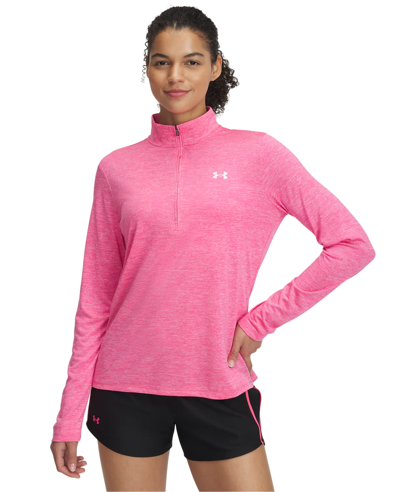 [1384225-672-SM] Under Armour Women's Jersey | Tech 2.0 1/2 Zip | Super Pink (S)