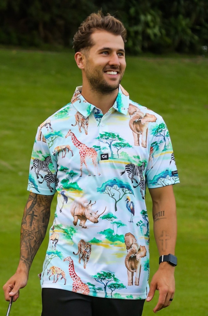 Custom Apparel Men's Funky Golf Shirt | Safari