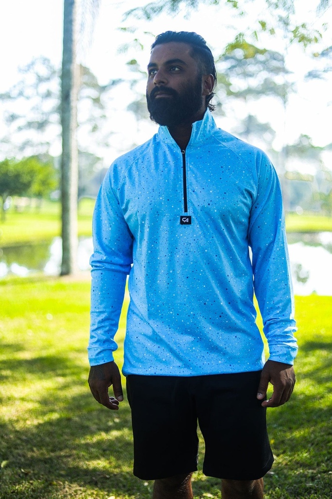 [CAMDTJ09] Custom Apparel Men's Jersey | Dry Tech Funky (Blue Paint Splatter, S)