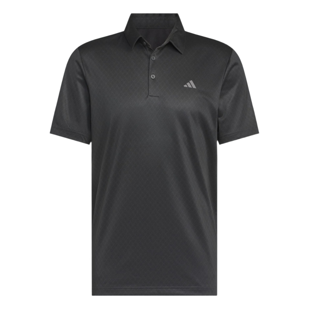 Adidas Mens Golf Shirt | Polo | Core Print | Carbon-Black