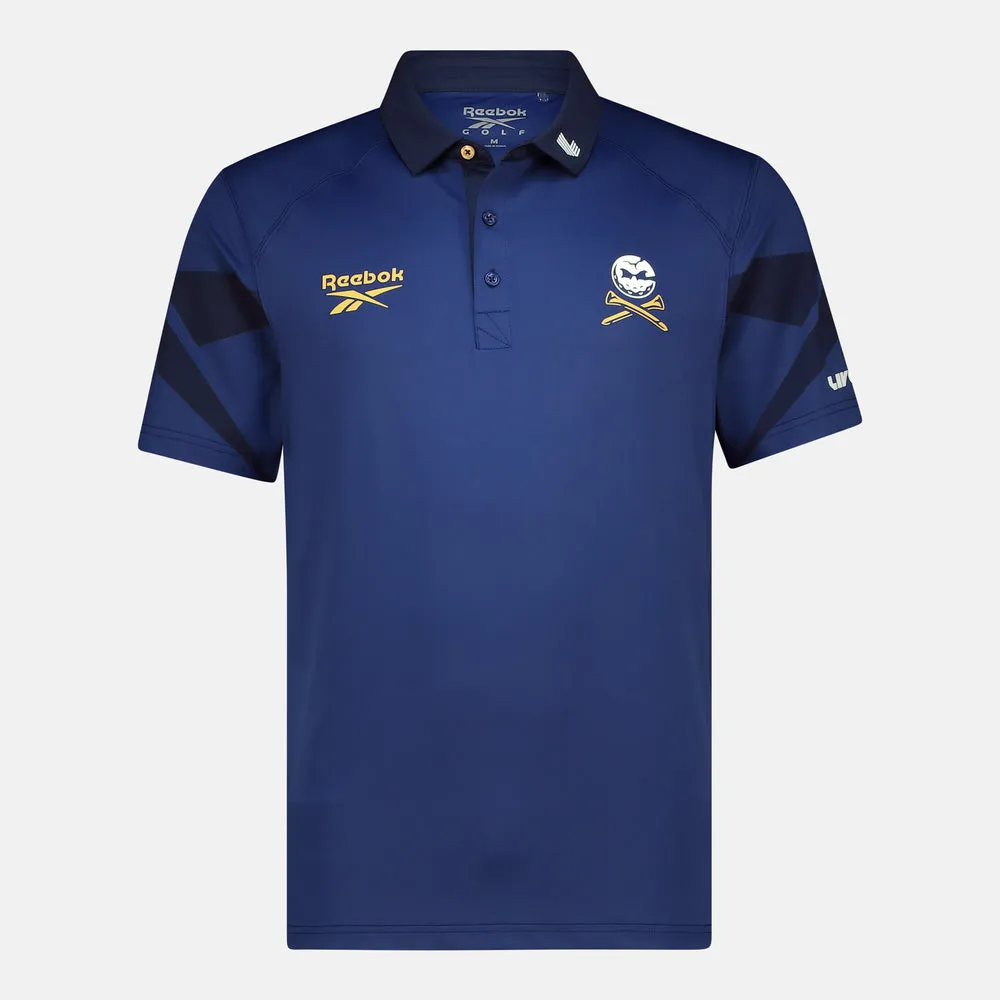 Reebok Mens Golf Shirts | Polo Crushers | Vector | Midnite Navy-White-Gold