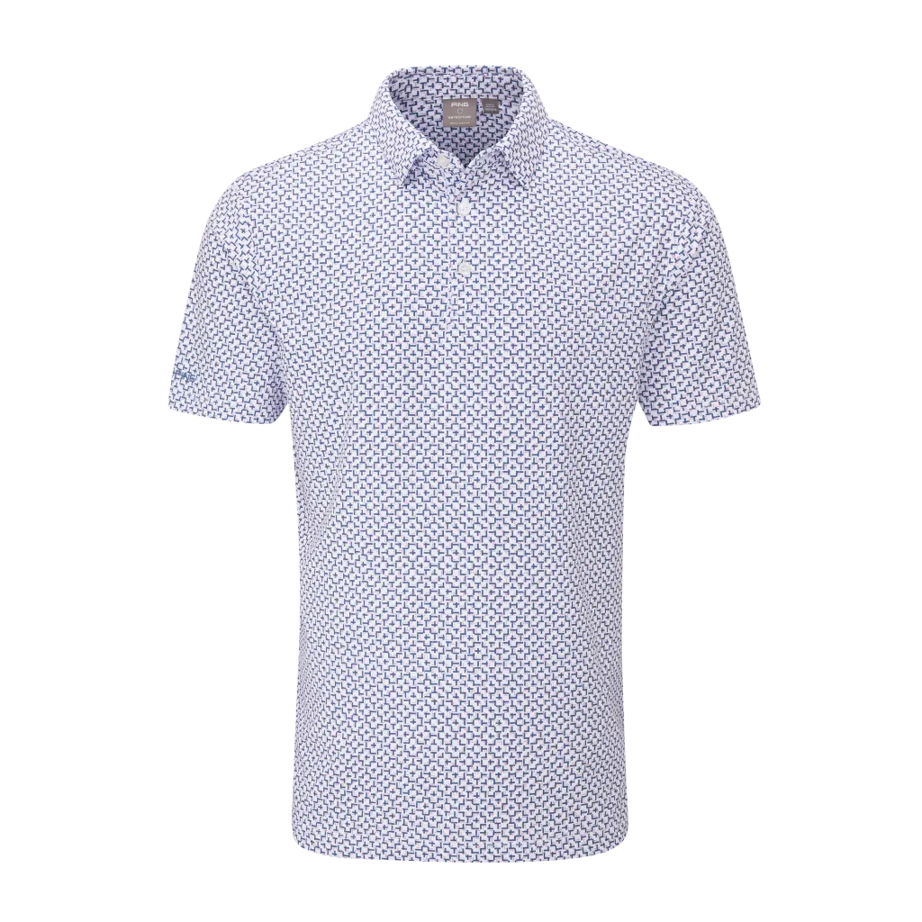 Ping Men`s Golf Shirts | Ephron Polo | White/Pink Haze Multi