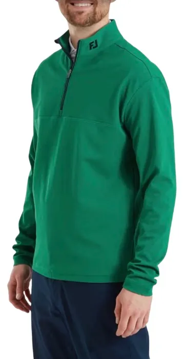 Footjoy Mens Golf Midlayer | EU Angled | Ottoman Cout | Quarter Zip | Forest Green