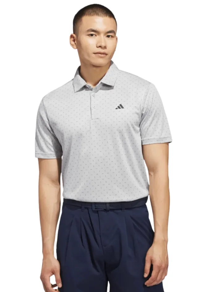 Adidas Men`s Golf Shirt | PERF TXT Print | Grey/Black