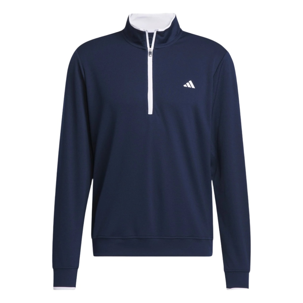 Adidas Mens Golf Sweatshirt | Light Weight | Quarter Zip | Navy-White