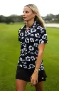 Custom Apparel Womens Funky Golf Shirt | Black Poppies