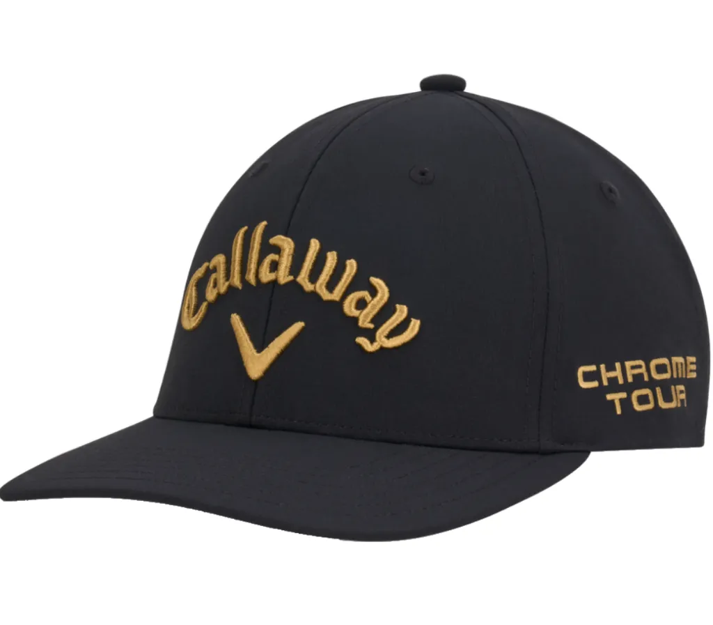 [4001788G-289] Callaway Mens Golf Cap | Tour Performance | Pro 26 | Black-Gold