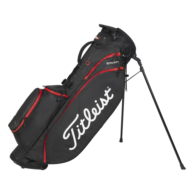 [TB23SX2-006] Titleist Golf Bag | Players 4 StaDry | Black/Black/Red