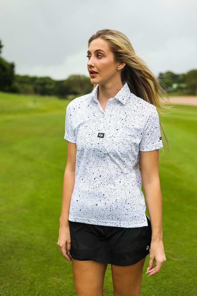 Custom Apparel Womens Golf Shirts | Funky | Ink Splatter