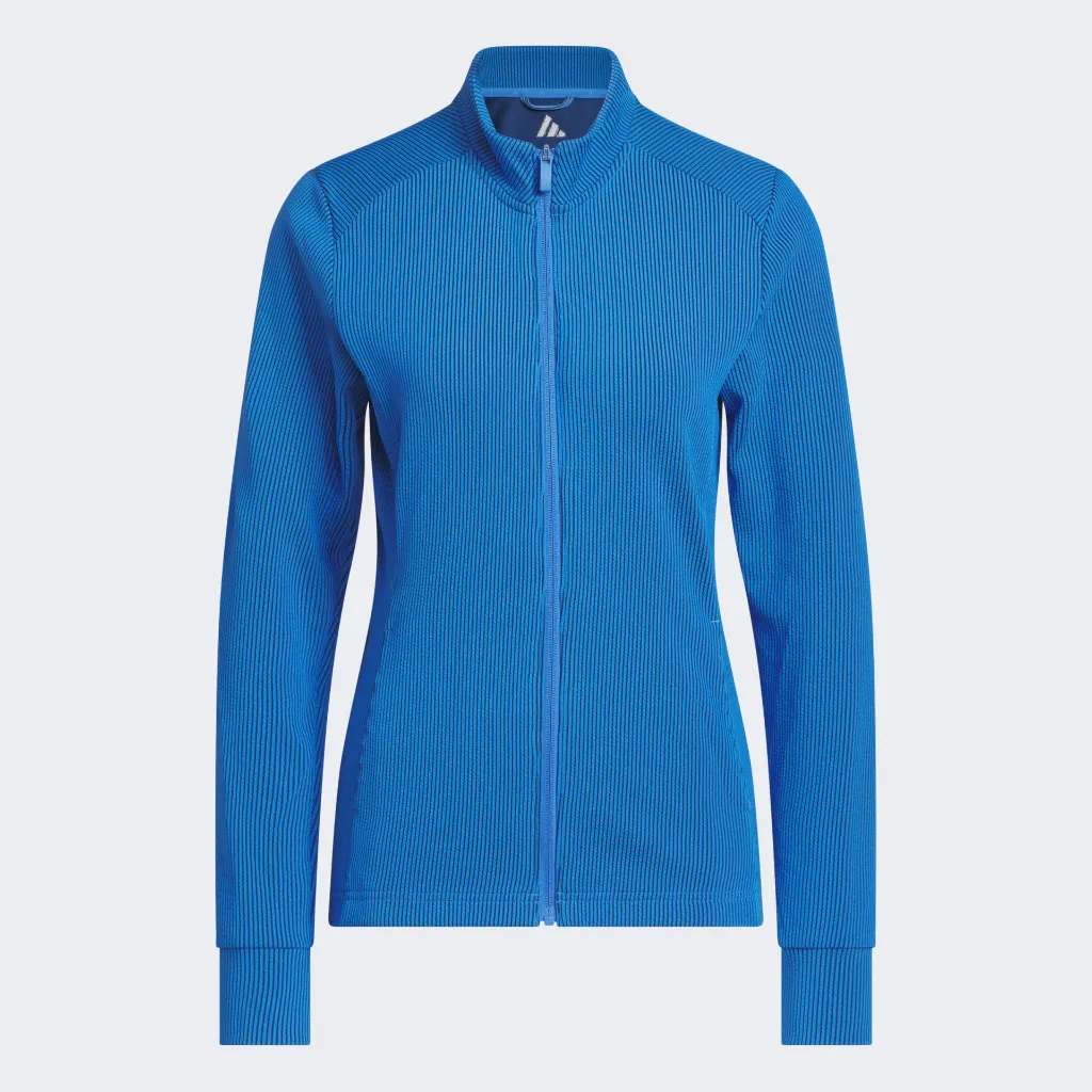 [KC2076S] Adidas Womens Golf Jacket | Performance Texture Full Zip | Blue (S)
