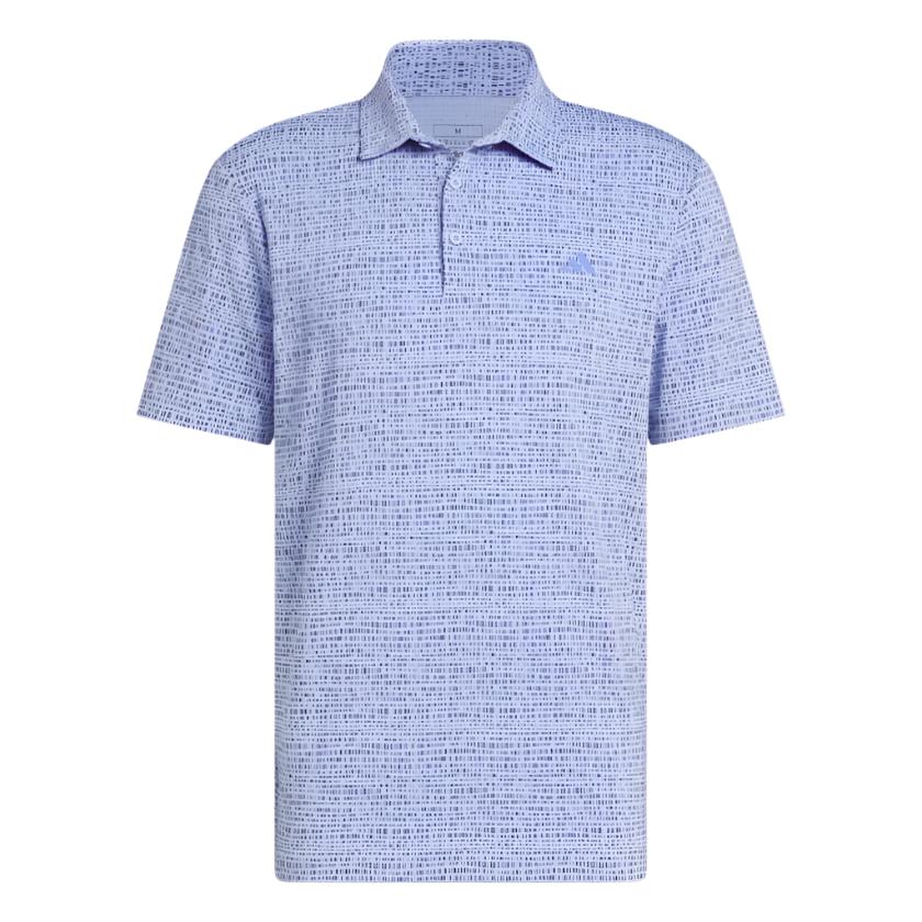 Adidas Mens Golf Shirt | Power Grid Print | Blue