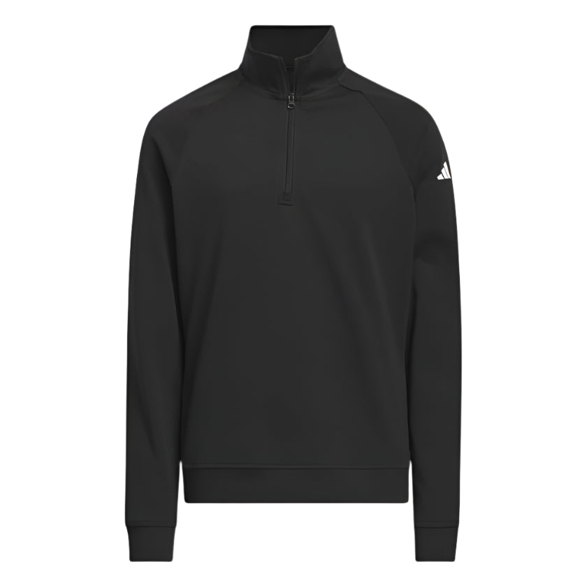 [IR5764S] Adidas Junior Golf Jersey | Q-Zip | Black (S)