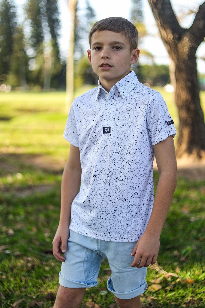 Custom Apparel Junior Golf Shirt | Funky | Ink Splatter