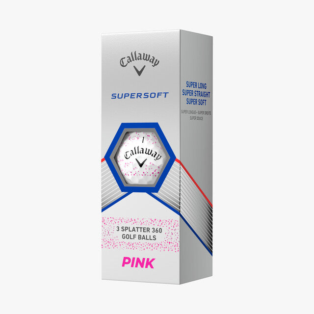 [CSSS360] Callaway Golf Balls | Supersoft Splatter 360 (Pink - 3 Ball Sleeve)