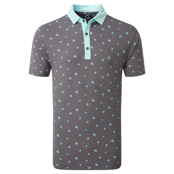 [80045XS] FOOTJOY MEN'S GOLF SHIRTS | EU SCATTERED FLORAL | LAVA (XS)