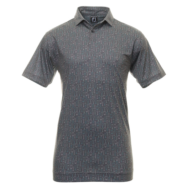 [80040XS] FOOTJOY MEN'S GOLF SHIRTS | EU GLASHORT SLEEVE PRINT | LAVA (XS)