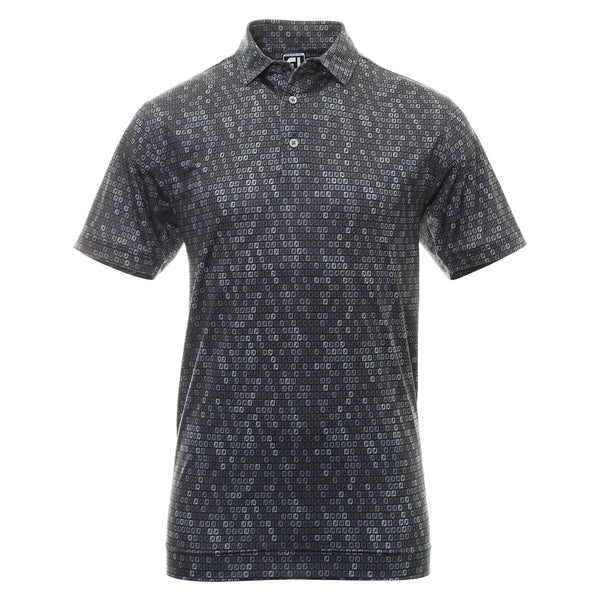 FOOTJOY MENS GOLF SHIRTS | DIGITAL CAMO FJ PRINT LISLE | BLACK