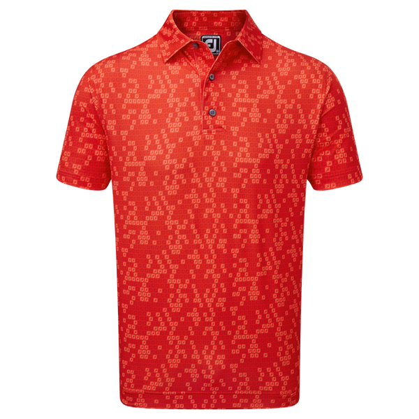 FOOTJOY MEN'S GOLF SHIRTS | DIGITAL CAMO FJ PRINT LISLE | RED