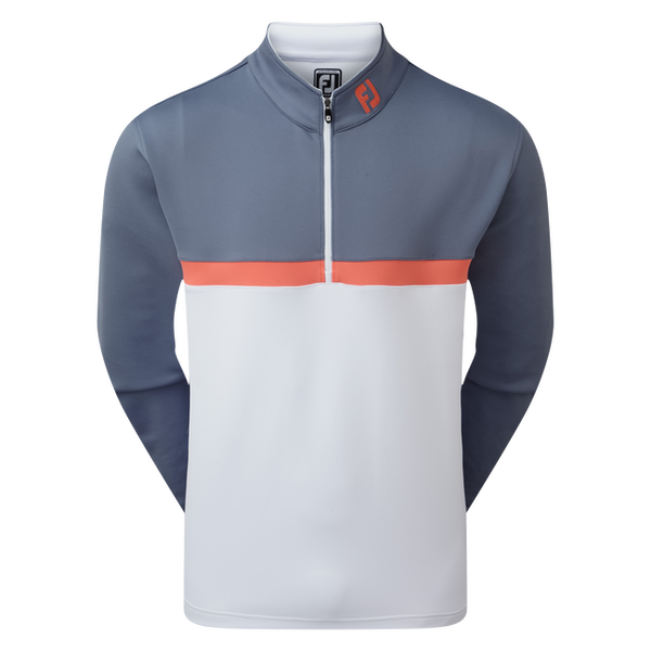[90381XS] FOOTJOY MEN'S GOLF JERSEY | 1/4 ZIP COLOUR BLOCK | SLATE WHITE (XS)