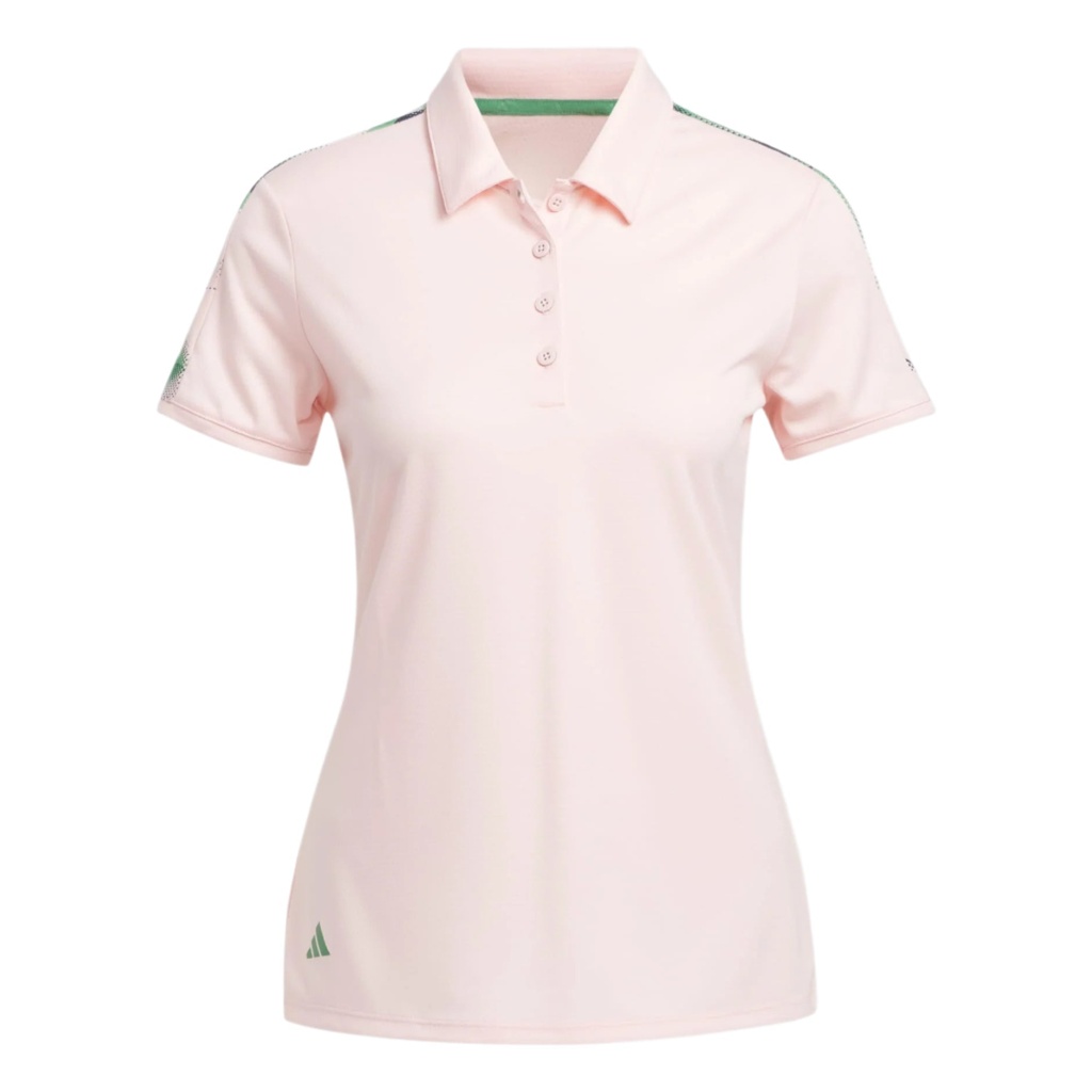 Adidas Womens Golf Shirt | Printed Polo | White-Pink