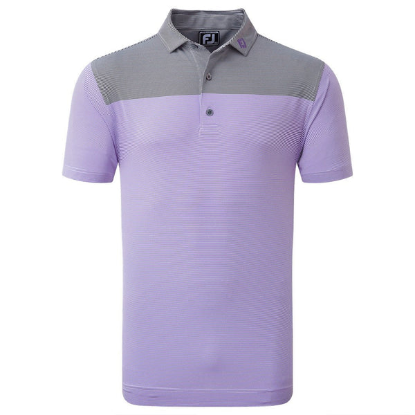 FOOTJOY MEN'S GOLF SHIRTS | EU END ON END | WHITE/VIOLET