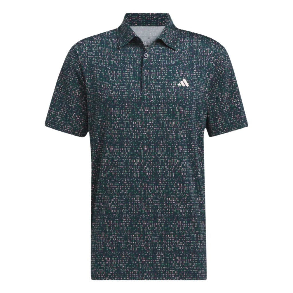 [IX2029S] Adidas Men's Golf Shirt | Power Grid Print | Navy (S)