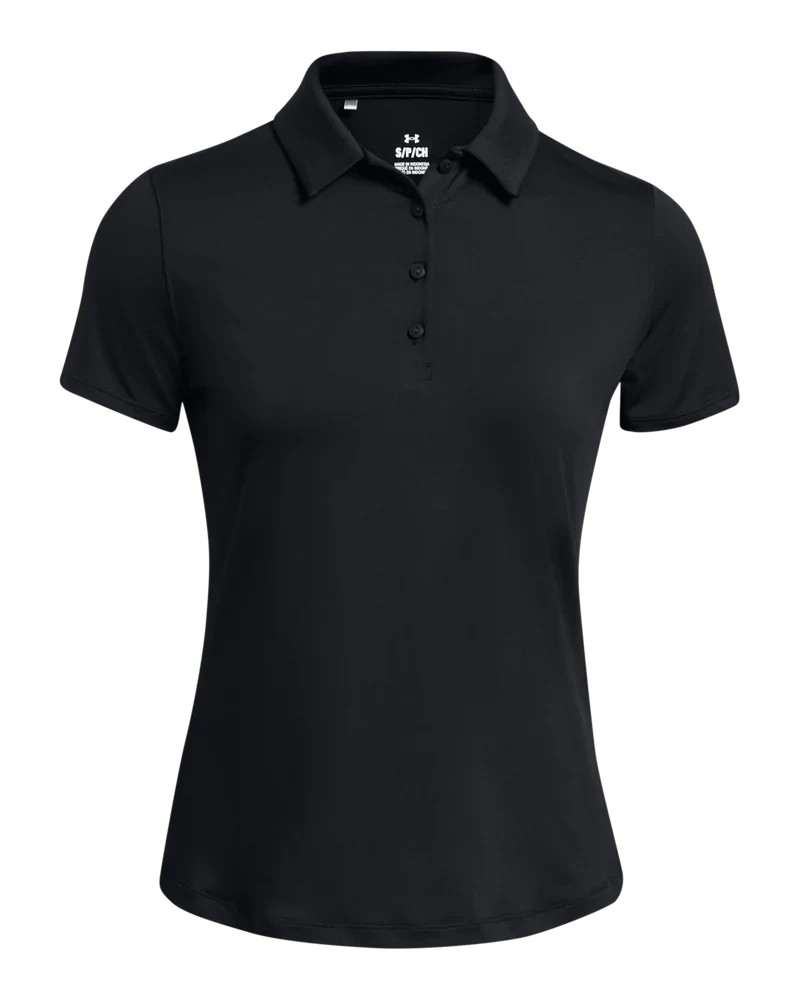 [1383612001S] Under Armour Womens Golf Shirt | Playoff SS | Black (S)