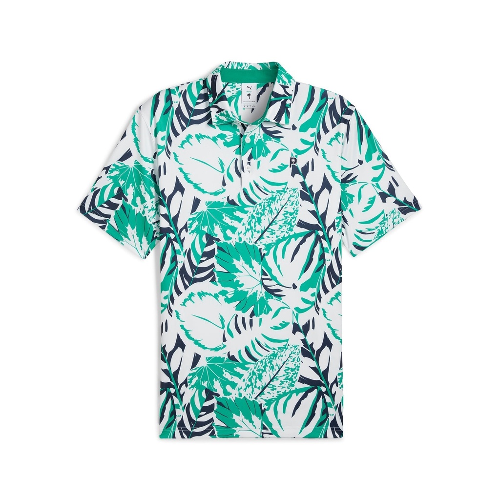 [62683202S] Puma Men's Golf Shirt | PTC Palm Glitch | Green/White (S)