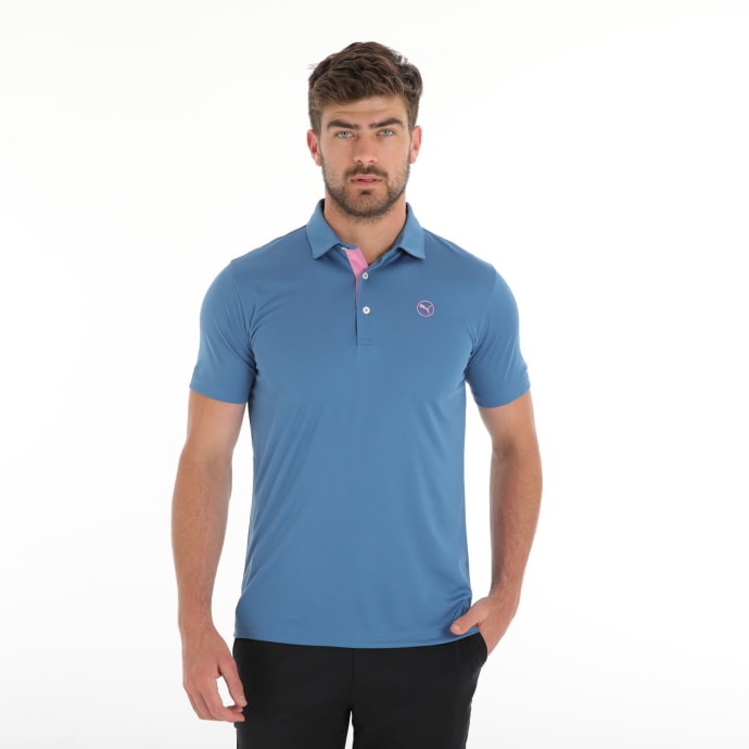 [62510711S] Puma Men's Golf Shirt | Solid | Blue Horizon (S)
