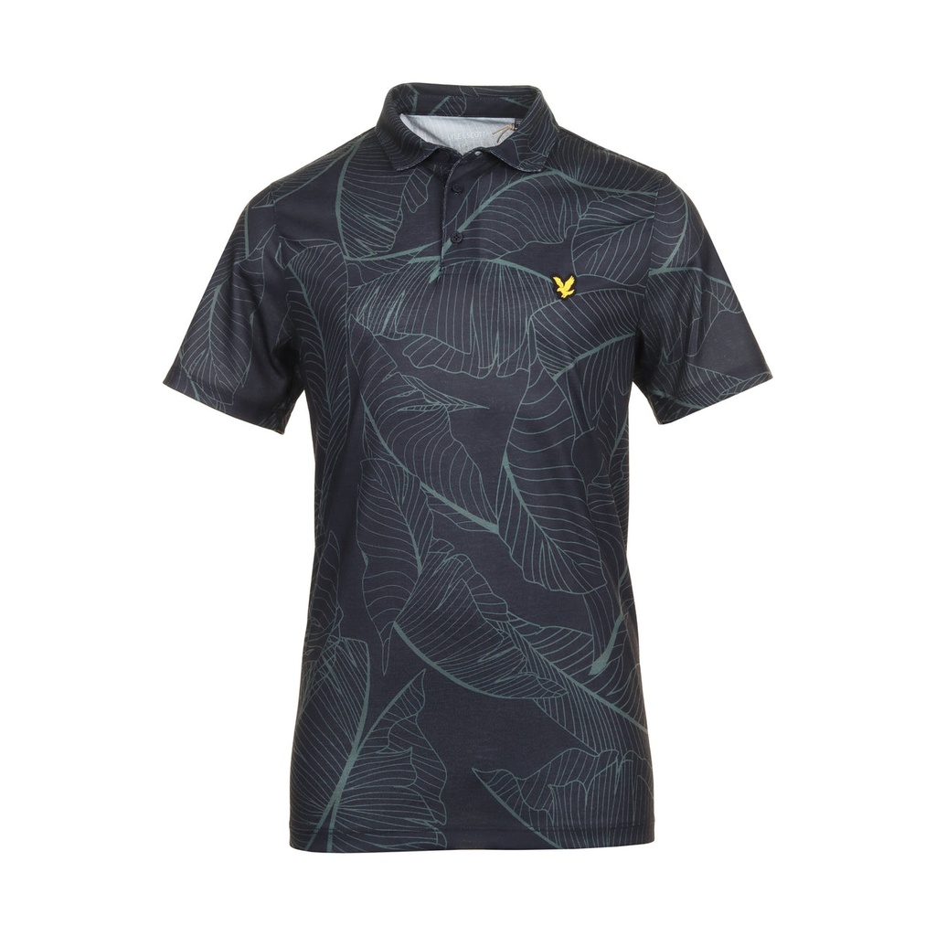 [LSFGSDNM] Lyle and Scott Mens Floral Golf Shirt (Dark Navy, M)