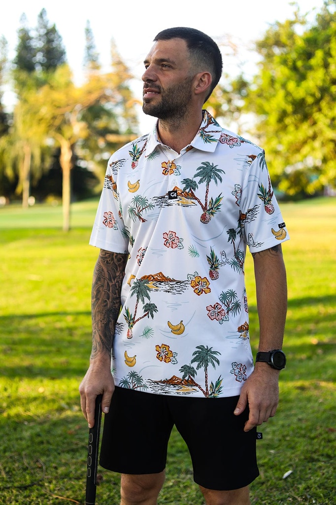 Custom Apparel Men's Funky Golf Shirt | Palm Tree Resort