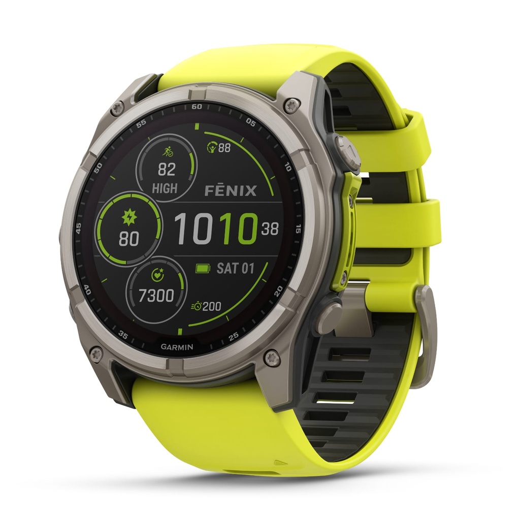 [15123586] Garmin Fenix 8 Watch | 51mm | Saphire Solar | Titanium Yellow