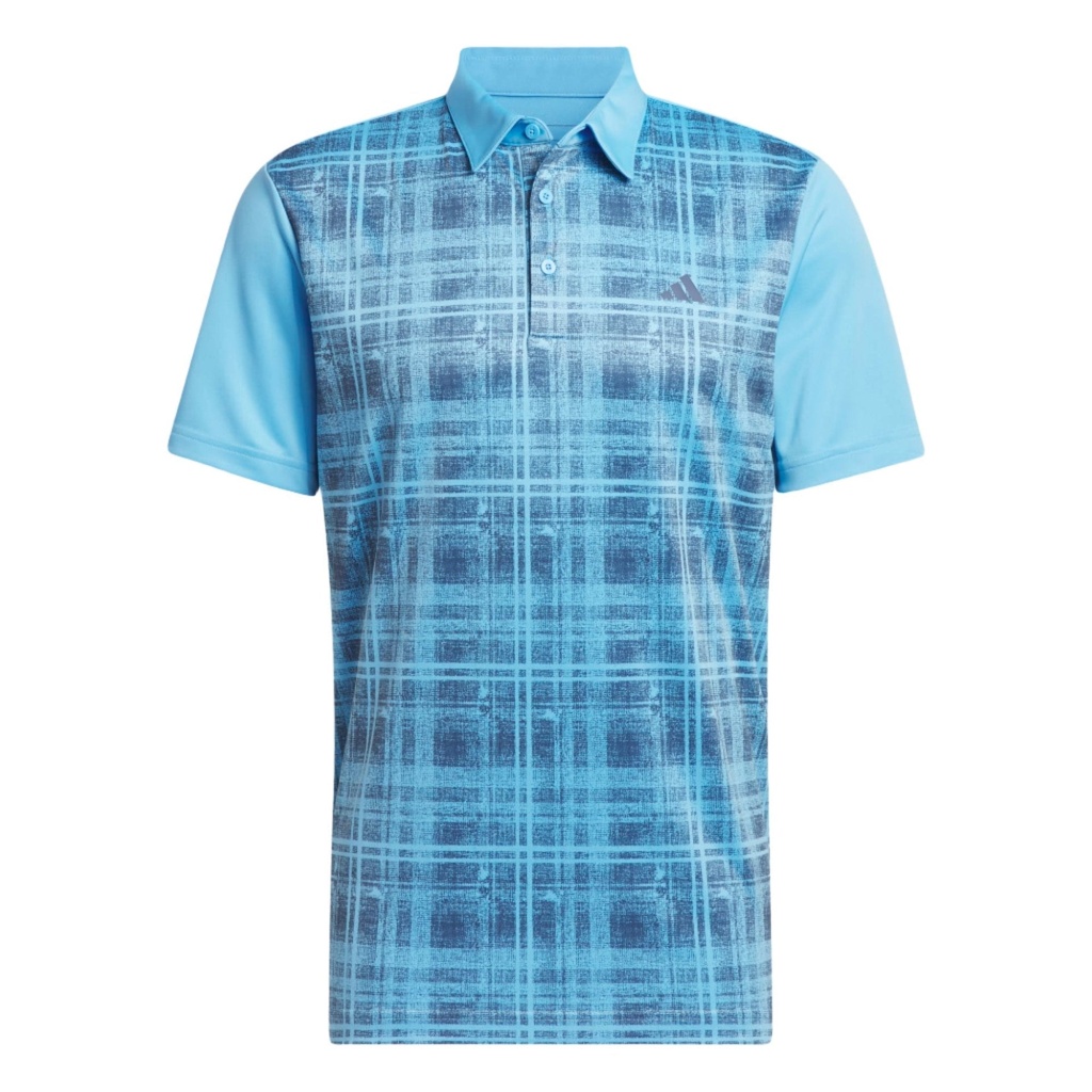 [IU4351S] Adidas Mens Golf Shirt | Core Front (Blue Pattern, S)