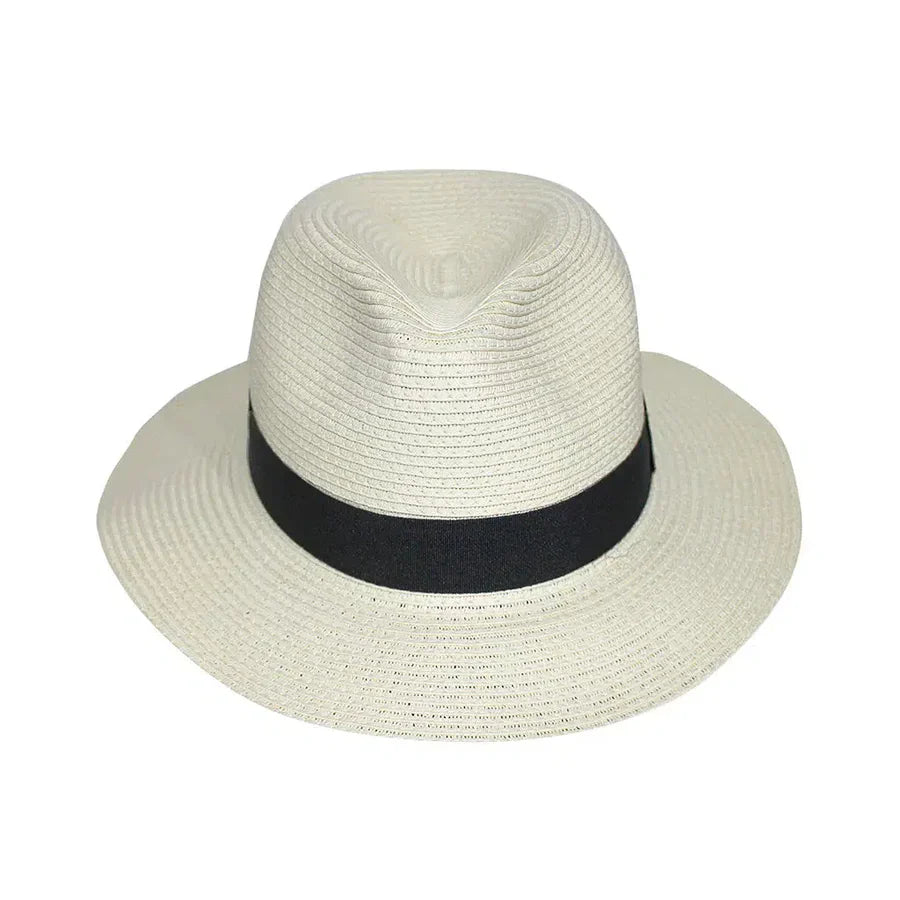 360Five Womens Fedora Hat | Clarke | Ivory -Black