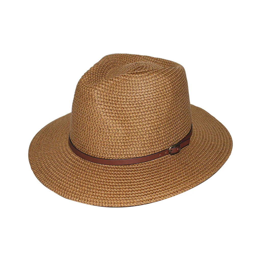 [SKUIQ881] 360Five Men's Fedora Hat | Moore | Caramel (L/XL)