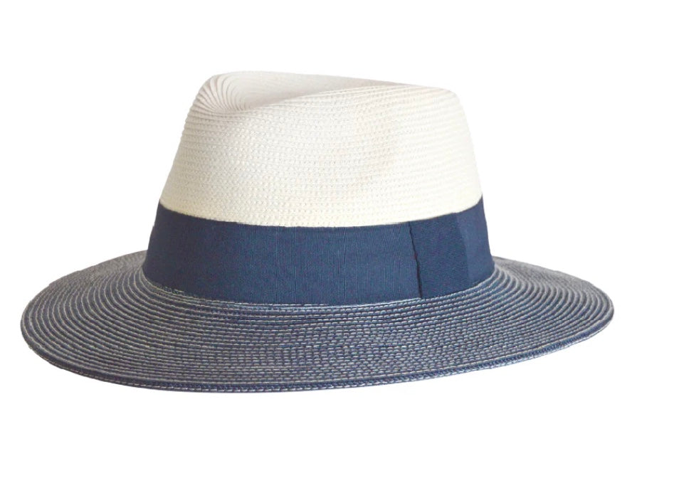 Emthunzini Womens Fedora Hat | Naledi | Ivory-Navy