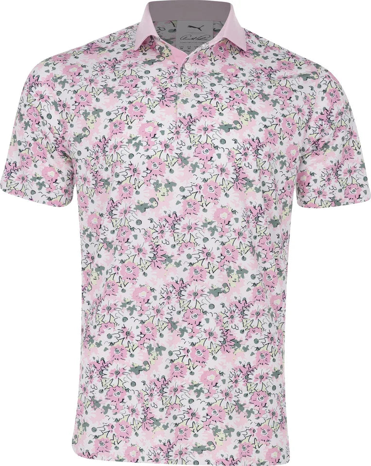 [63077101] Puma Men`s Golf Shirt | Spring Florals Polo | Pale Pink (S)